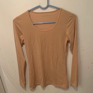 Contempo Long Sleeve Tan Ballet Top SZ Small